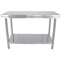 Los mejores  - Mesa de Trabajo de Catering Comercial de Acero Inoxidable para Restaurante Bar Hogar Cocina Lavandería Garaje y Cuarto…